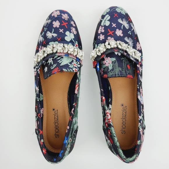Shoedazzle Cathleen Rhinestone Floral Flat 7.5 - Picture 6 of 10